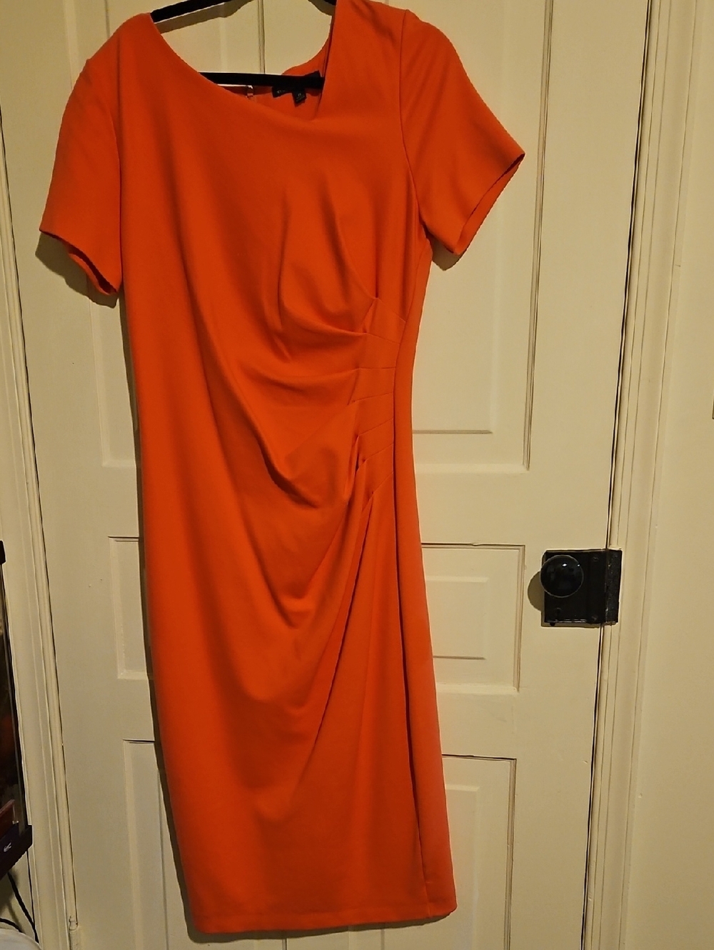 Brooks Brothers Orange Short-Sleeve Maxi Dress